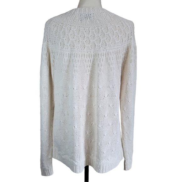 The Woolrich Woman Vintage Cream Fisherman Knit Sweater Size Large - Picture 4 of 13